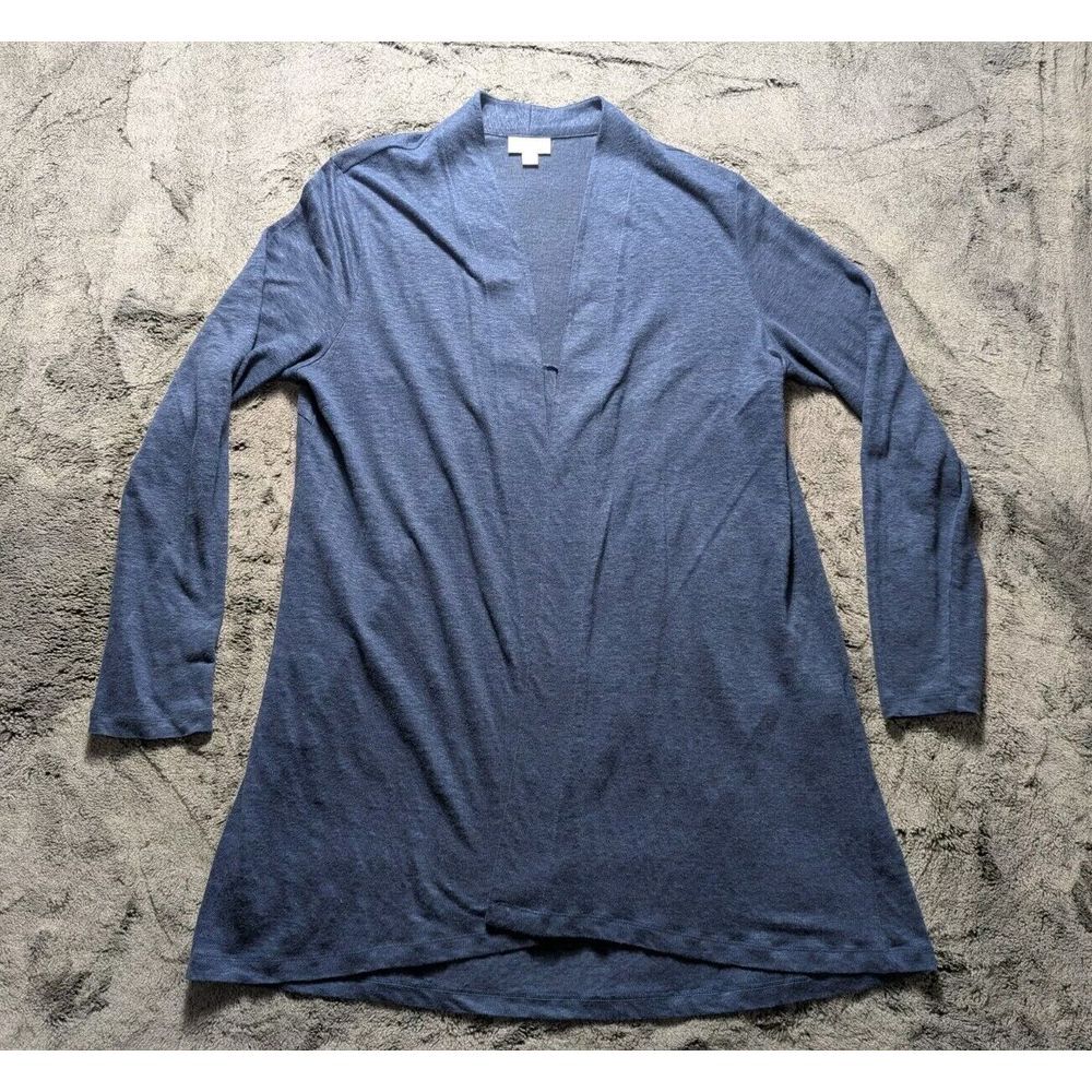 J. Jill Love Linen Long Sleeve Open Cardigan Women's Size Medium Blue
